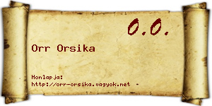 Orr Orsika névjegykártya